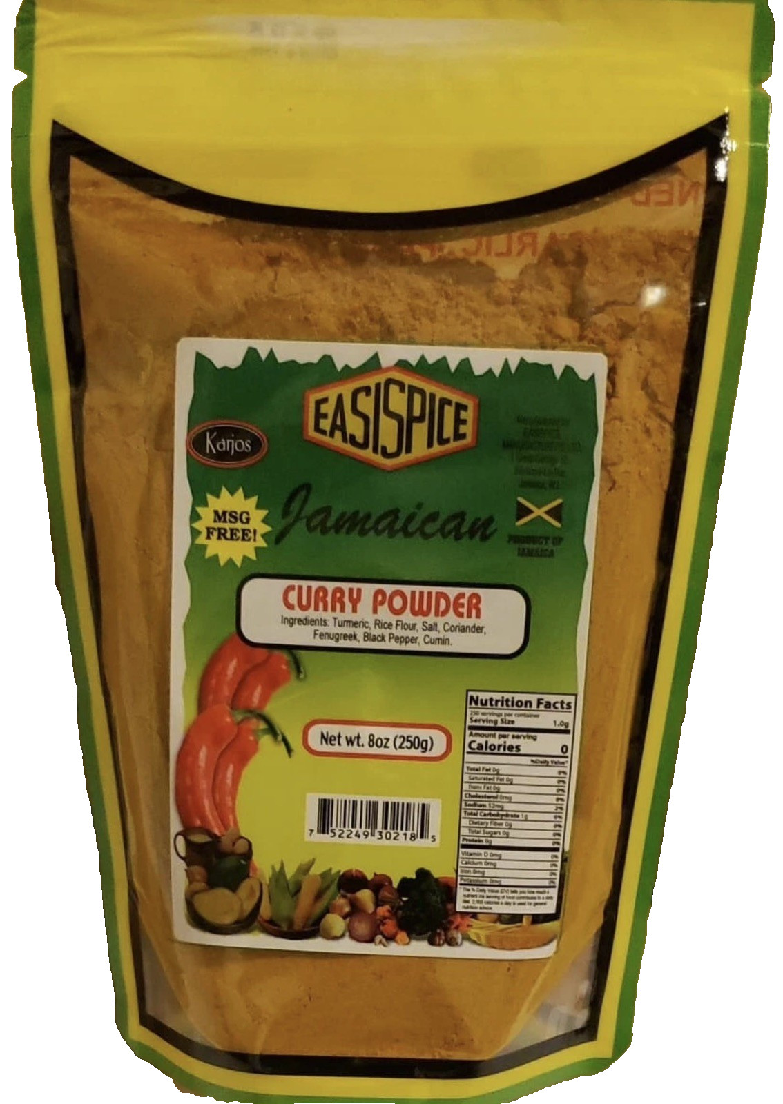 Karjos Easispice Jamaican Curry Powder, 8oz(250g)- 2 pack US BASED