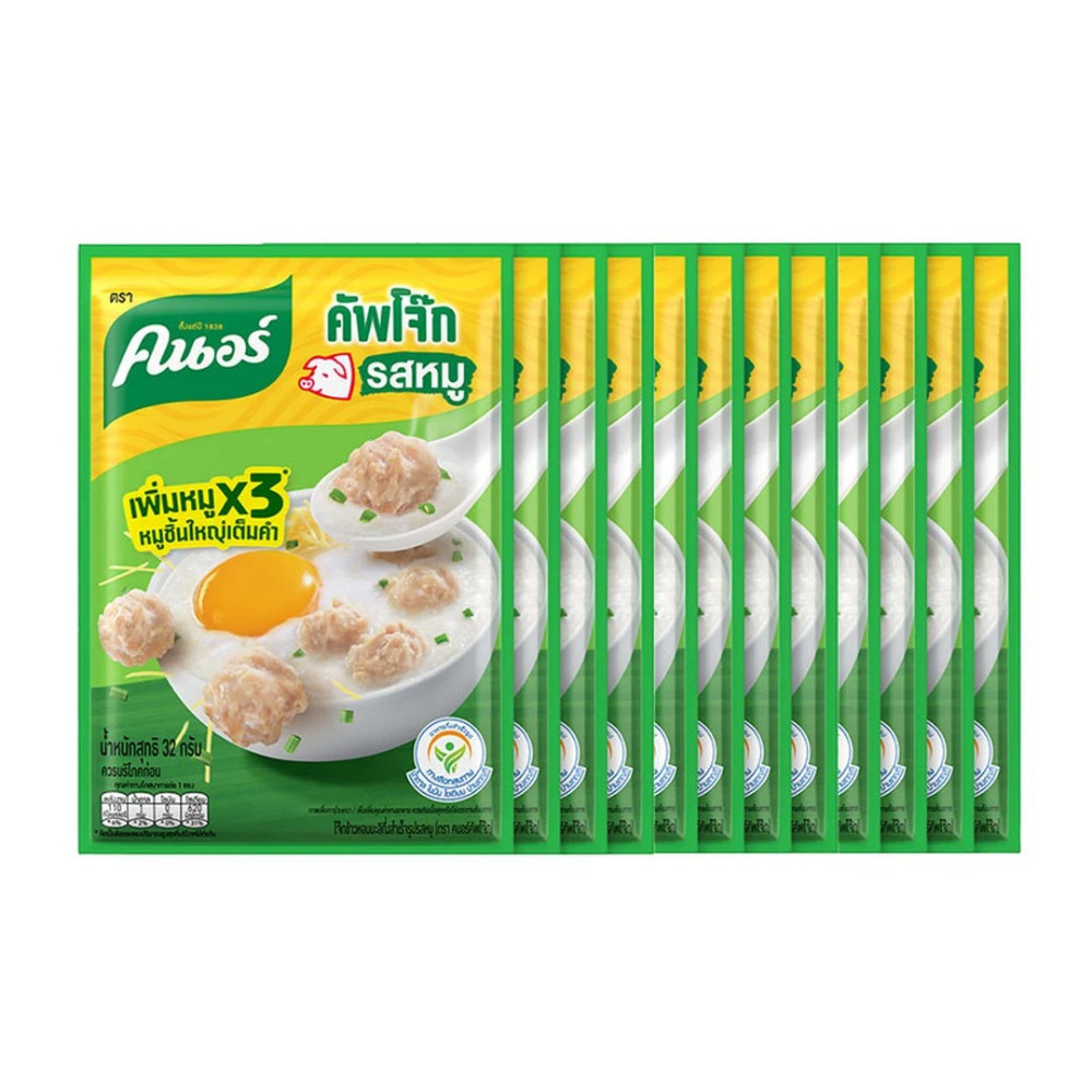 Knorr Cup Jok Pork Instant Rice Porridge Thai Congee 32g x 12 Sachets