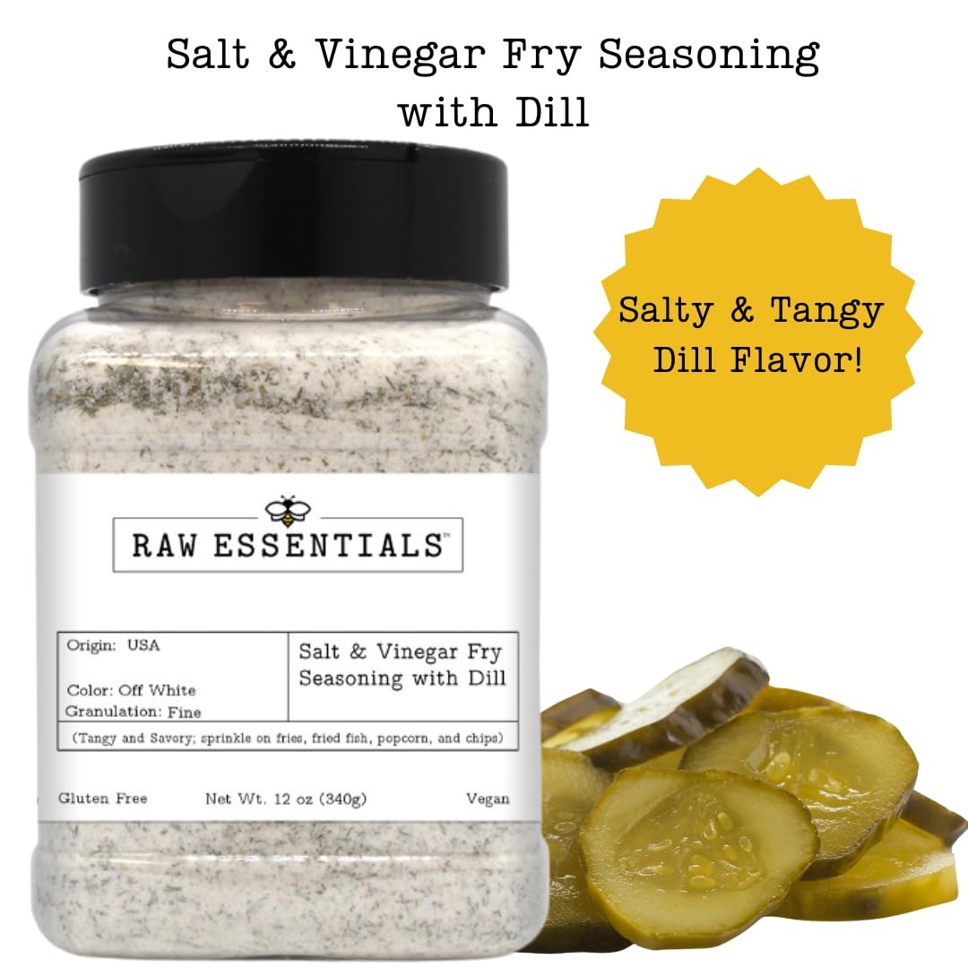 Gourmet Salt and Vinegar Dill Fry Seasoning 12 Ounce for Crispy Flavor