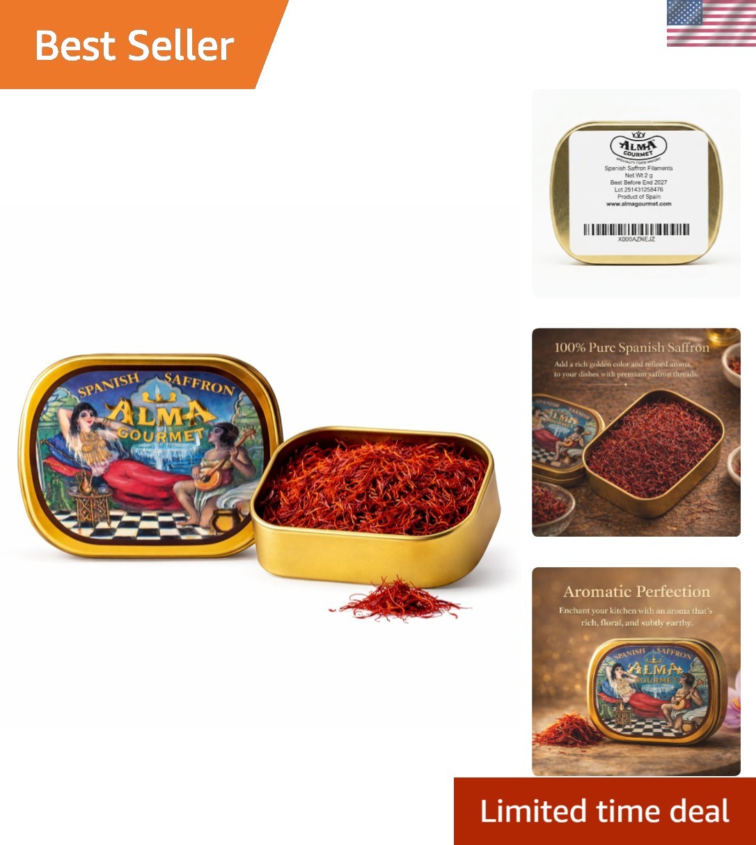 Natural Spanish Saffron 0.07oz – Enhance Your Cooking Experience