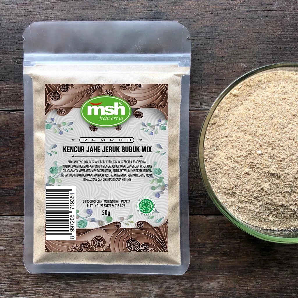 Kencur Ginger Orange Powder Mix Natural Organic Herbs Spices Fresh Pure Hygienic