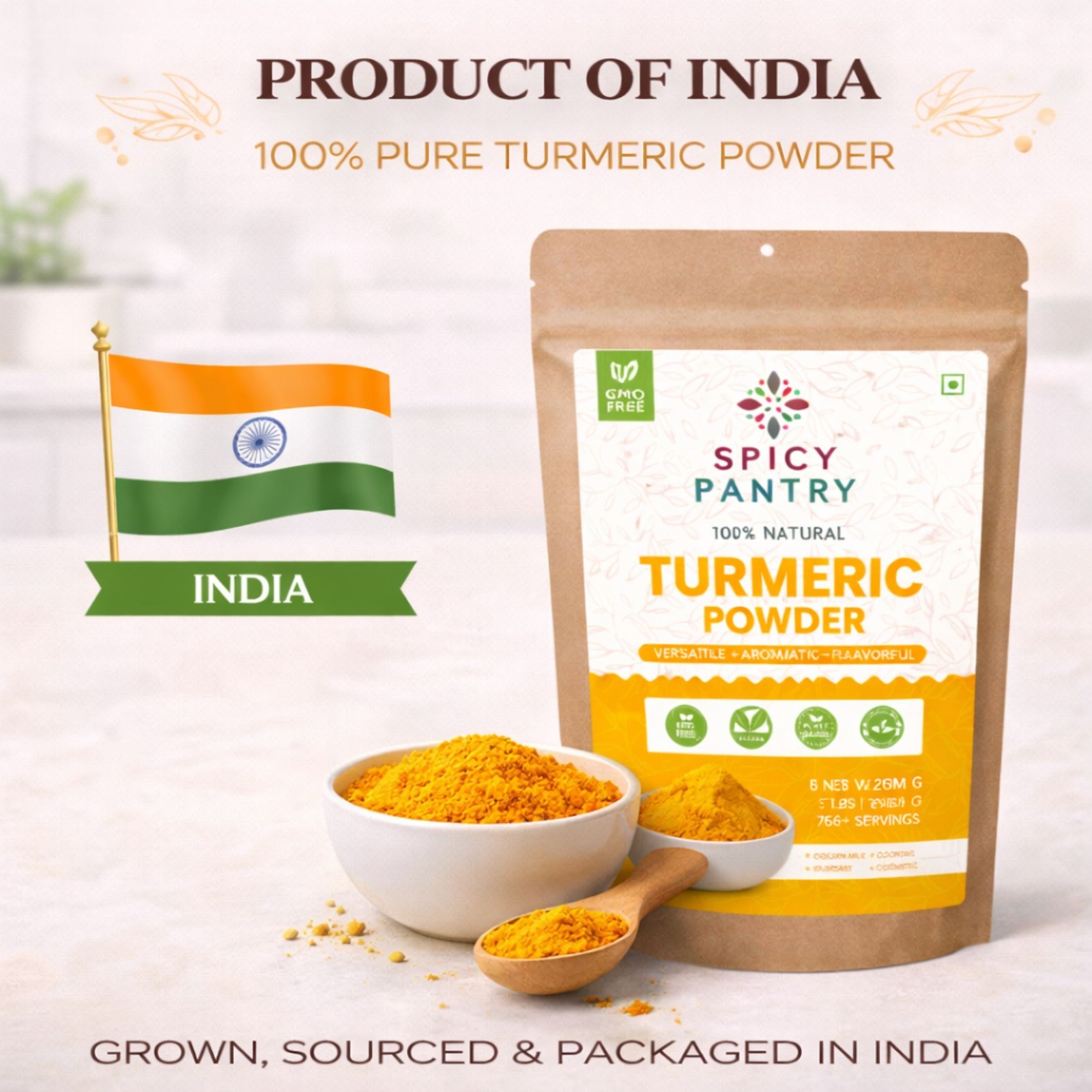Turmeric Powder – 2 LBS 100% Natural Ground Curcumin Spice – Premium Quality