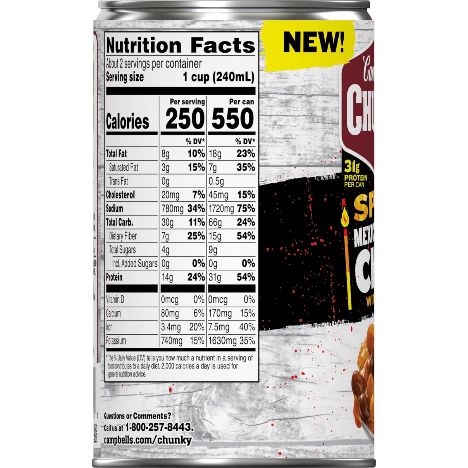 Campbell’s Chunky Spicy Mexican-Style Chili With Beans, 19 Ounce (Pack of 4)