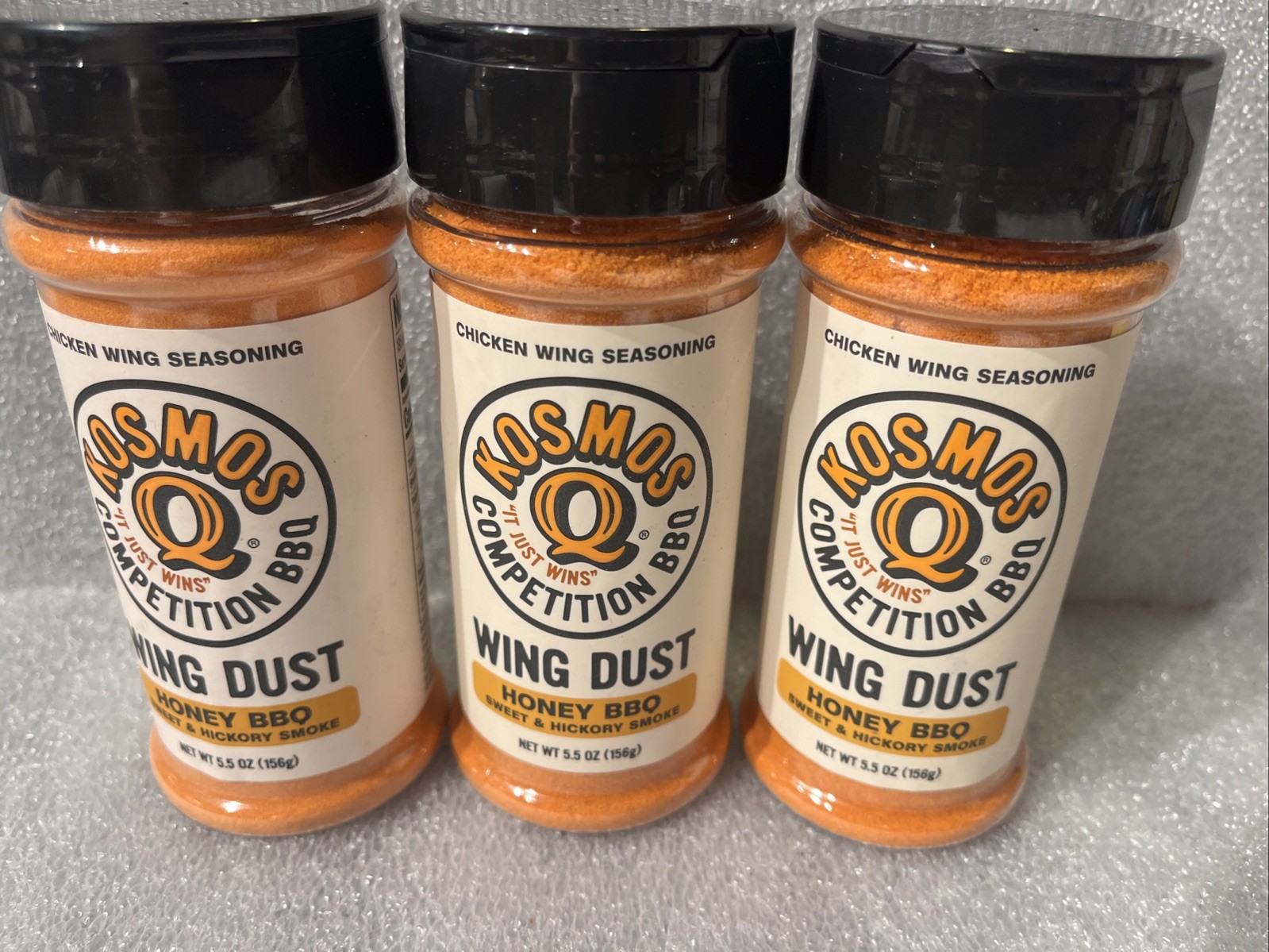 3X Kosmos Q Seasoning Wing Honey BBQ Sweet & Hickory Smoke 5.5 Oz Ea. 05/2027+