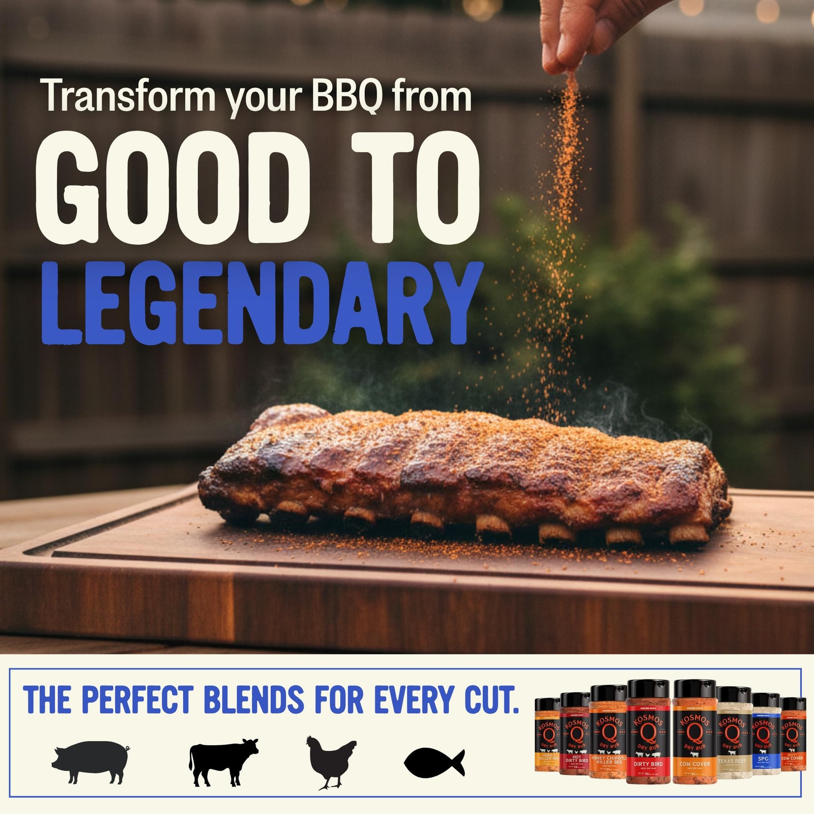 Kosmos Q SPG BBQ Dry Rub, Father’s Day Gift for Him, Salt Pepper Garlic Seaso…
