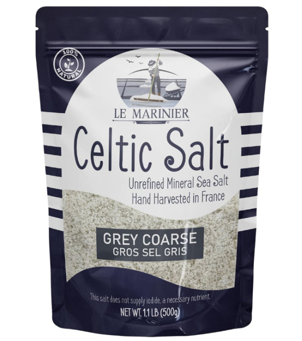 Light Grey Celtic Sea Salt Natural No Additives Hand Harvested Resealable Bag
