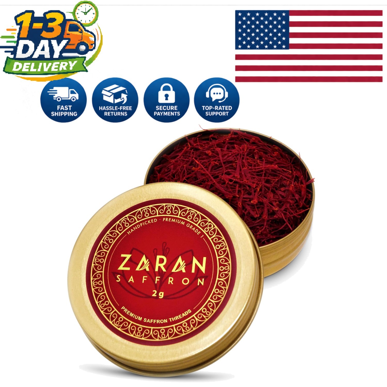 2 Grams of Superior Super Negin Saffron – Pure Spice for Risotto & Paella