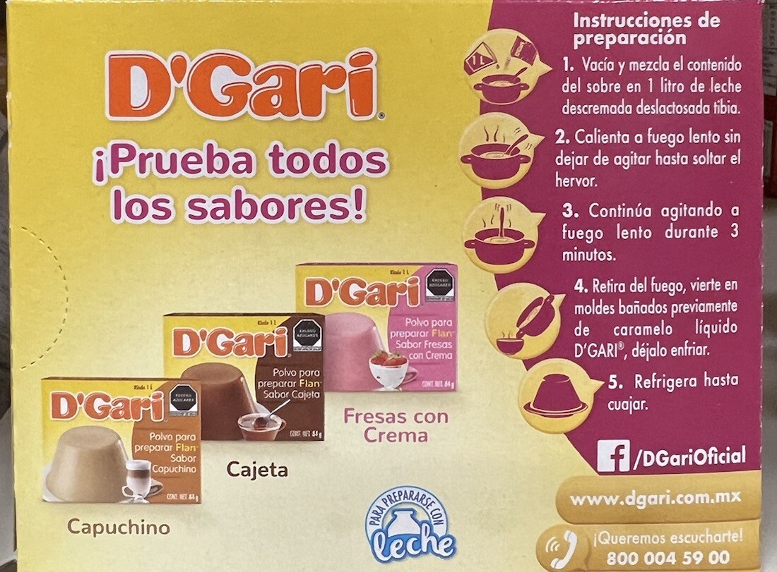 D’gari Mexican Style Caramel Custard Flan Mix – Vanilla Flavor (Pack of 6)
