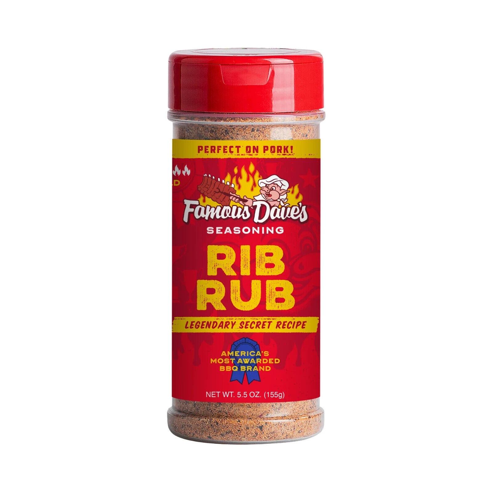 2x Famous Dave’s Rib Rub Pork Meat Seasoning 5.5oz Food Grilling Smoky Spice Mix
