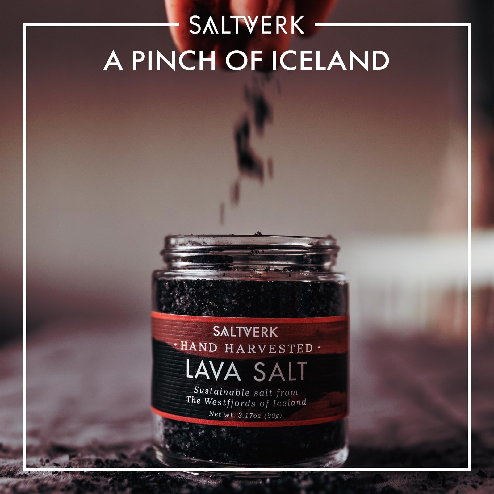 Lava Sea Salt – 3.17 Ounces Jar – Hand Harvested Gourmet – Sustainably Made