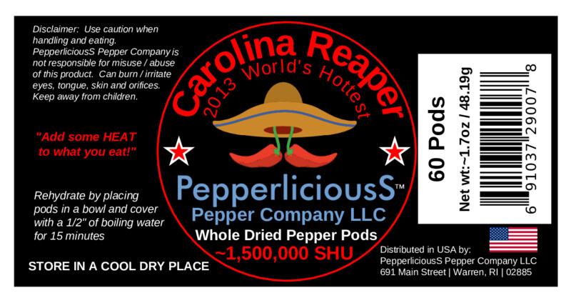60 “EXTRA DRIED” CAROLINA REAPER Pods – WORLDS HOTTEST CHILI PEPPER – Super Hot