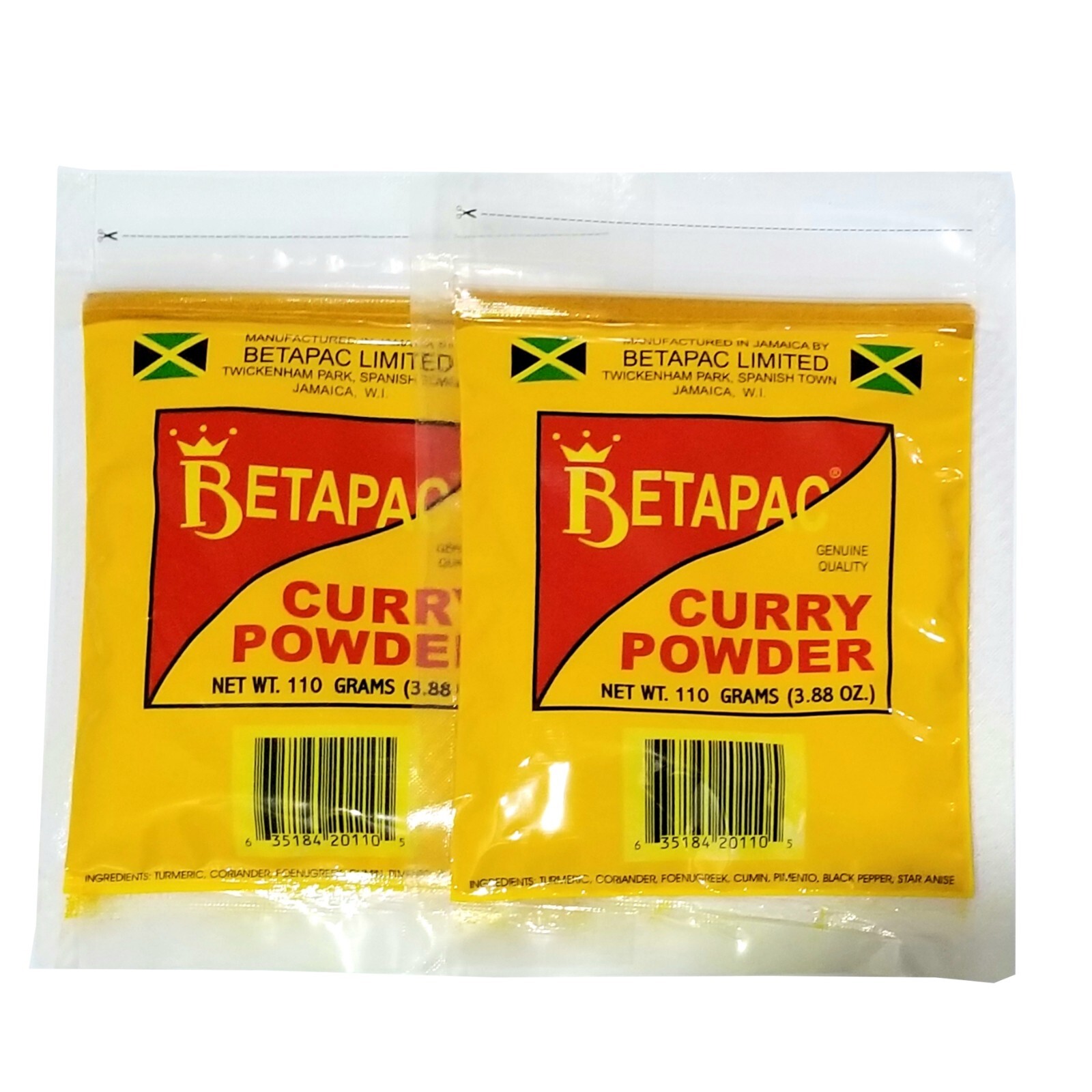 BetaPac Curry Jamaican Curry Powder 110 g each (Set of 2)