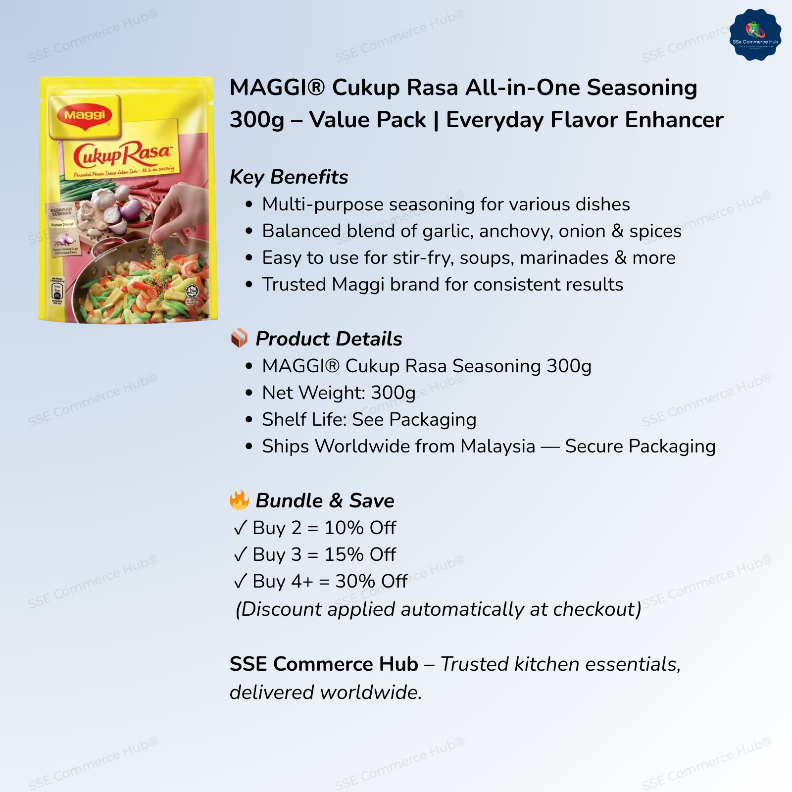 Maggi Cukup Rasa All-in-One Seasoning Value Pack 300g – Universal Cooking Flavor