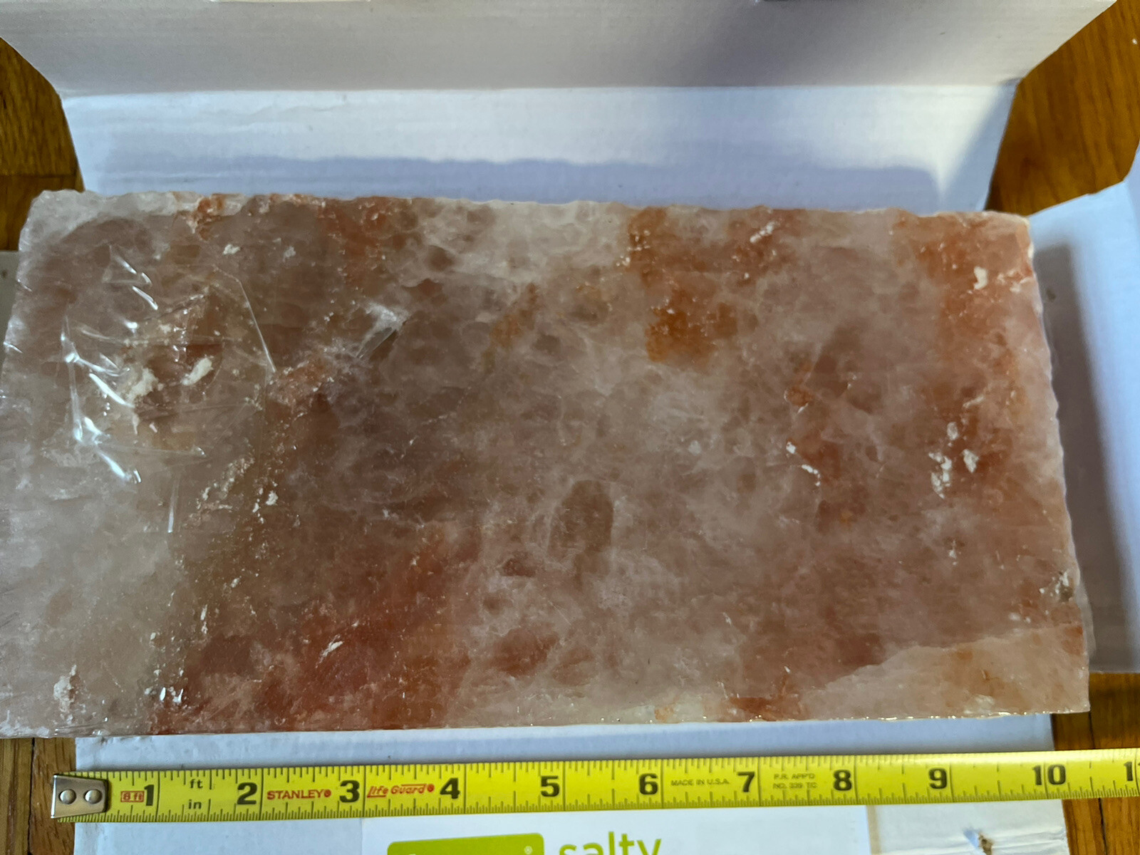 True salty Himalayan salt block 10”X5”X1.5” 6#