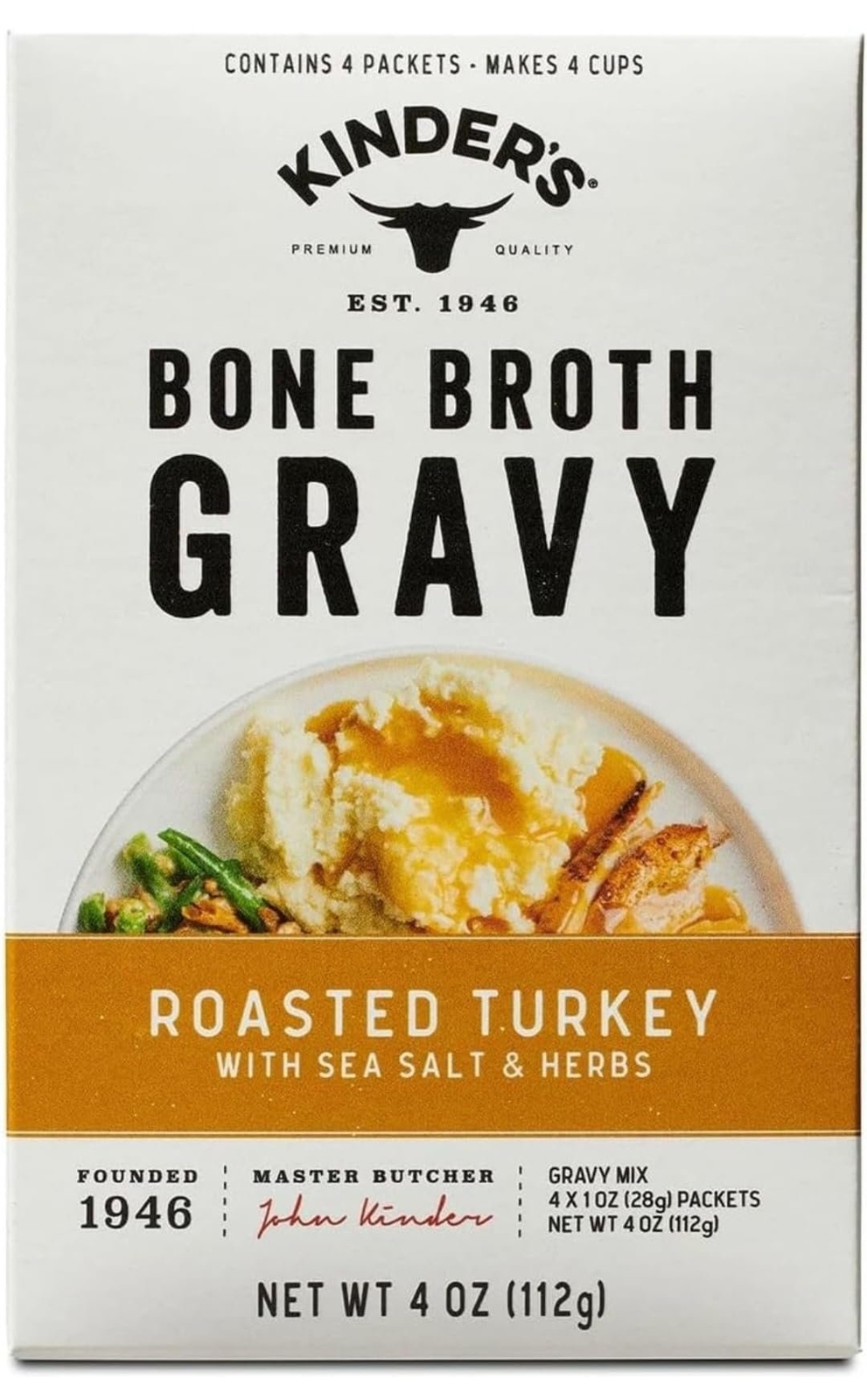 Butcher’s Turkey Brine Kit, 11.25oz, kinders and Turkey Bone Broth Gravy, 4oz,