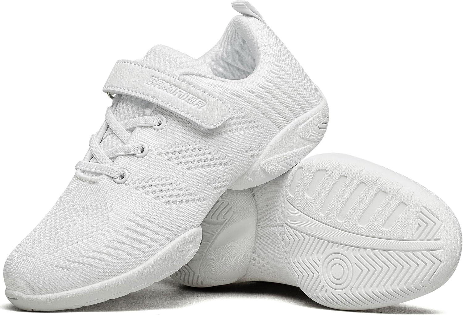 Girls White Cheerleading Dance Shoes Breathable Youth Cheer Competition Sneakers
