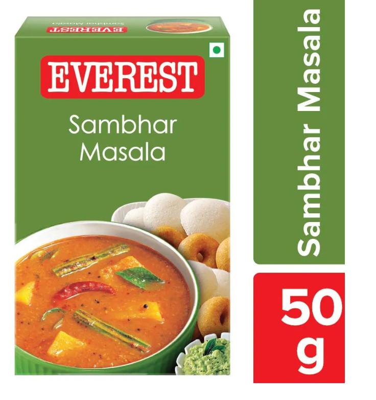 Everest SAMBHAR Masala Powder is finely grounded blend of authentic spices 50GM