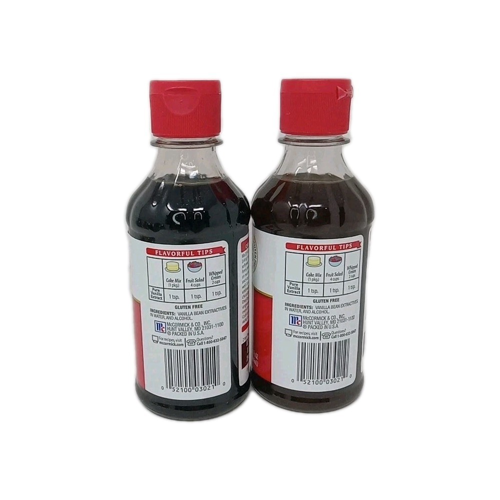 McCormick All Natural Pure Vanilla Extract 8oz. Each ( Lot Of 2 Bottles)