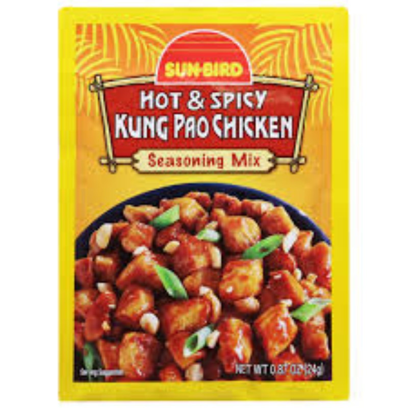8x Sun Bird Hot & Spicy Kung Pao Chicken Seasoning Mix Packets New Bulk 0.88oz