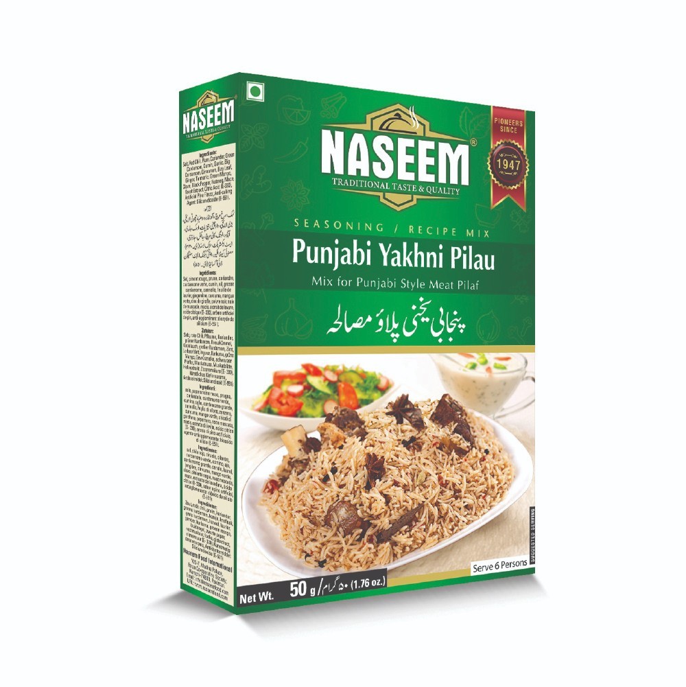 Pack of 6 Naseem Yakhni Pilau Masala 50g Traditional Pakistani Rice Masala