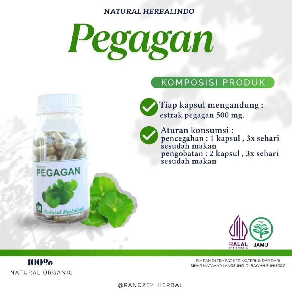 Pegagan (Centella) Herbal Capsules 50pcs Indonesia Natural