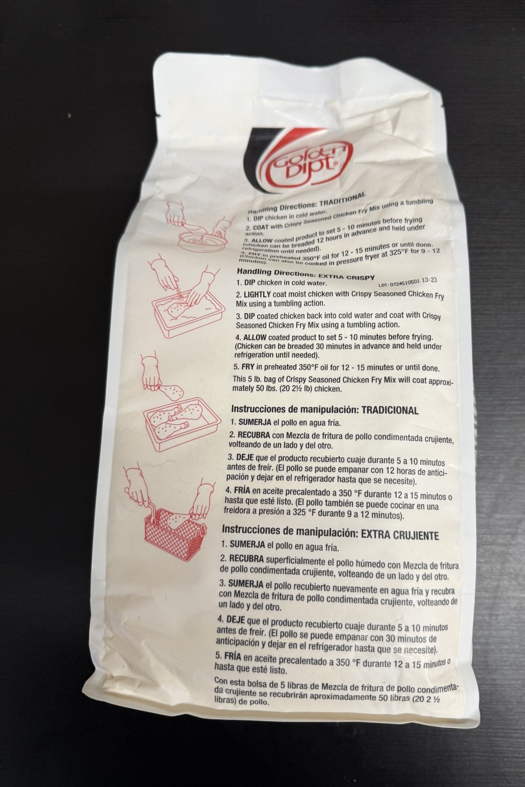 Golden Dipt Crispy Seasoned Chicken Fry Mix 5 lb Simple Coat And Fry Convenience