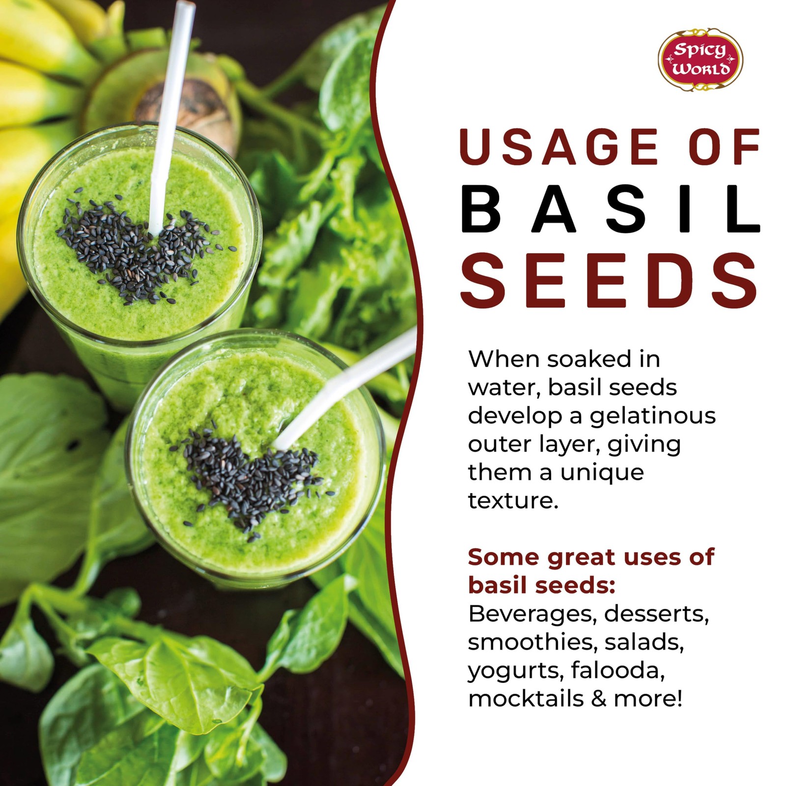 Spicy World Basil Seeds 14 Ounce Bag – Tukmaria, 14 (Pack of 1), Brown