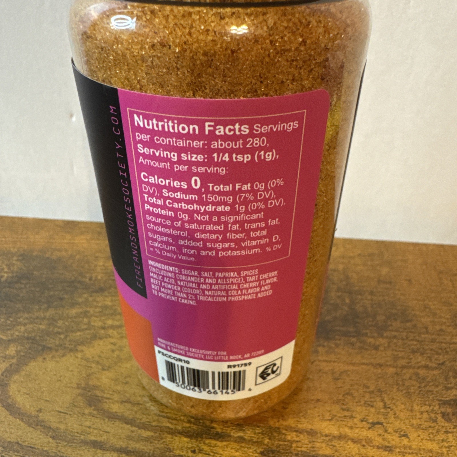 Fire & Smoke CHERRY COLA BBQ Rub 9.9 oz. Real Cherries 1 Jar