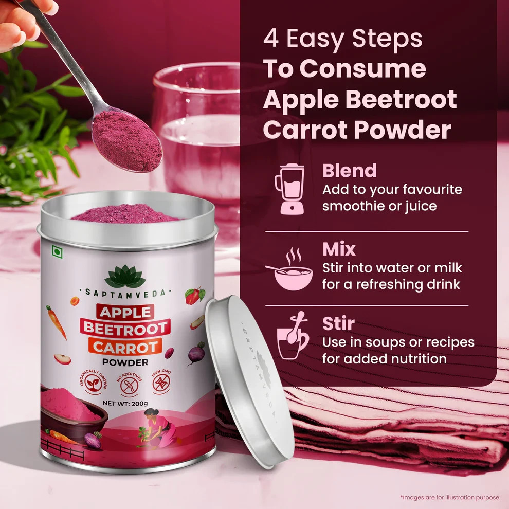Apple Beetroot Carrot &Seabuckthorn Powder Pure Blend Of Nutrition&Herbal Health
