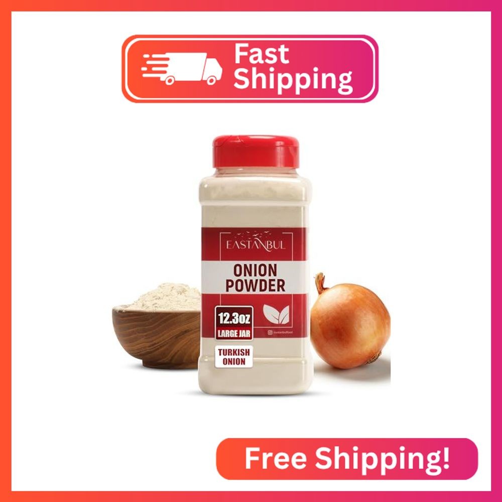 Eastanbul Onion Powder, 12.3oz, Premium Turkish White Onion Powder Seasoning, Me
