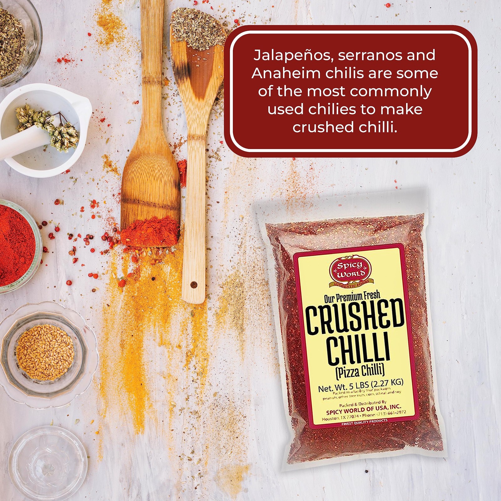 Bulk Crushed Red Pepper Flakes 5 lb Pack – Spicy Chili Seasoning
