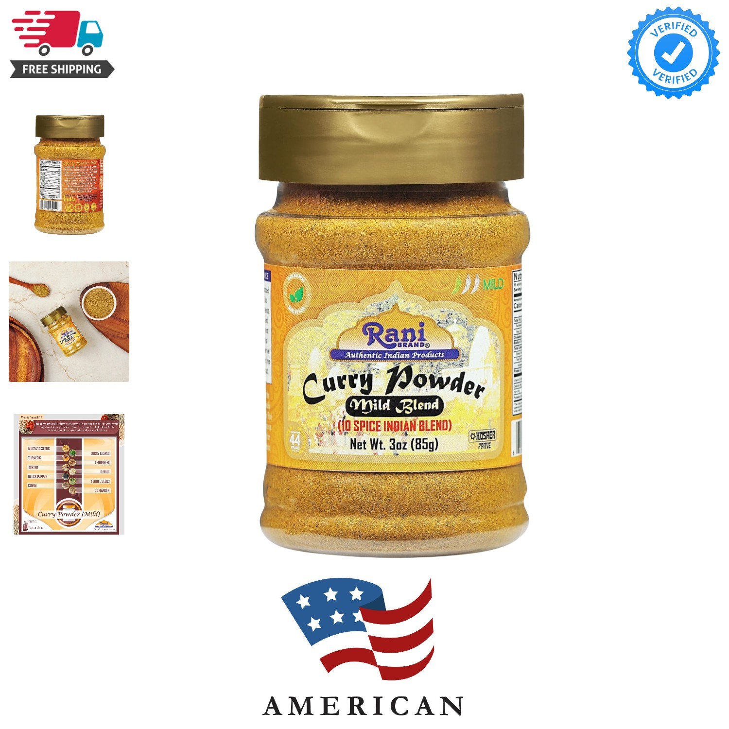 Rani Curry Powder Mild 10-Spice Authentic Indian Blend 3oz 85g PET Jar ~ All …