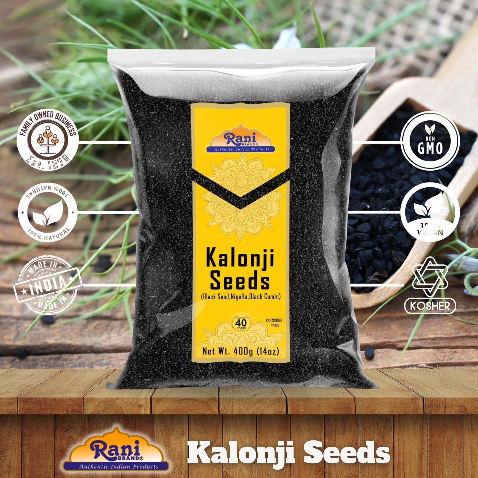 Rani Kalonji (Black Seed, Nigella Sativa, Black Cumin) Seeds 14oz (400g)