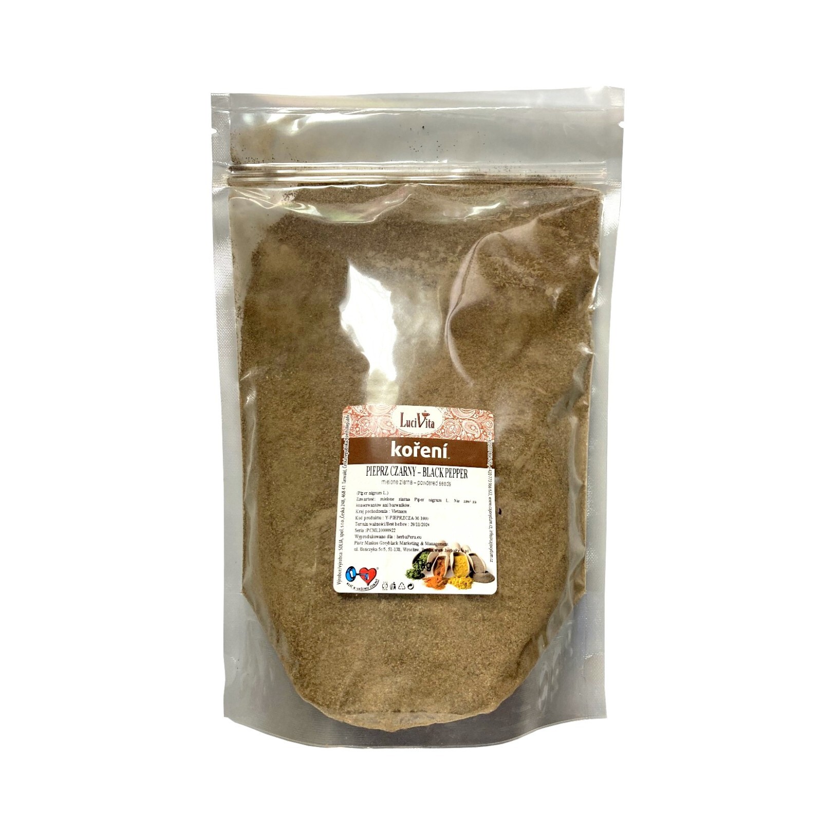 BLACK PEPPER – [Piper nigrum L] – powder – 1000g (1kg)