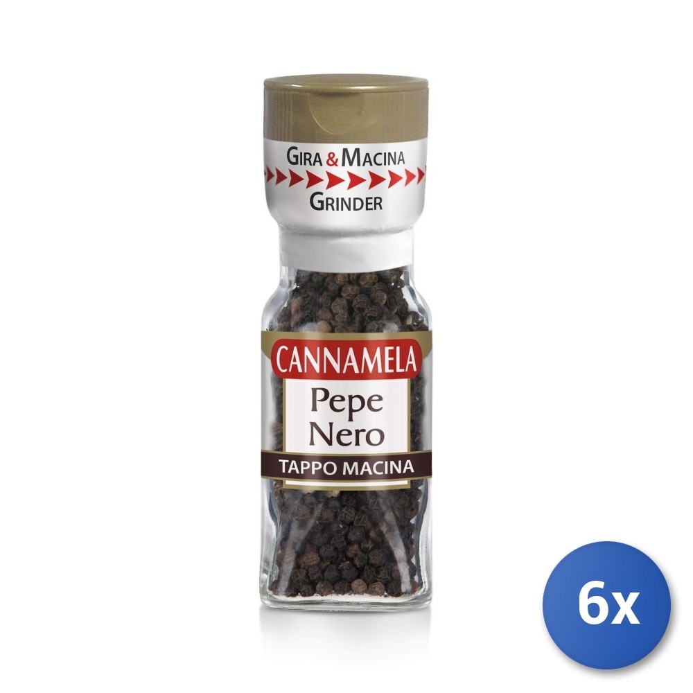 6X Multipack Cannamela Black Pepper Grinder 28G