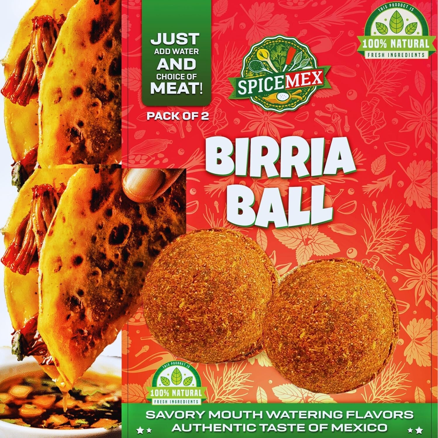 SPICEMEX Birria Bomb Seasoning Spice Balls Authentic Taste of Mexican Birria