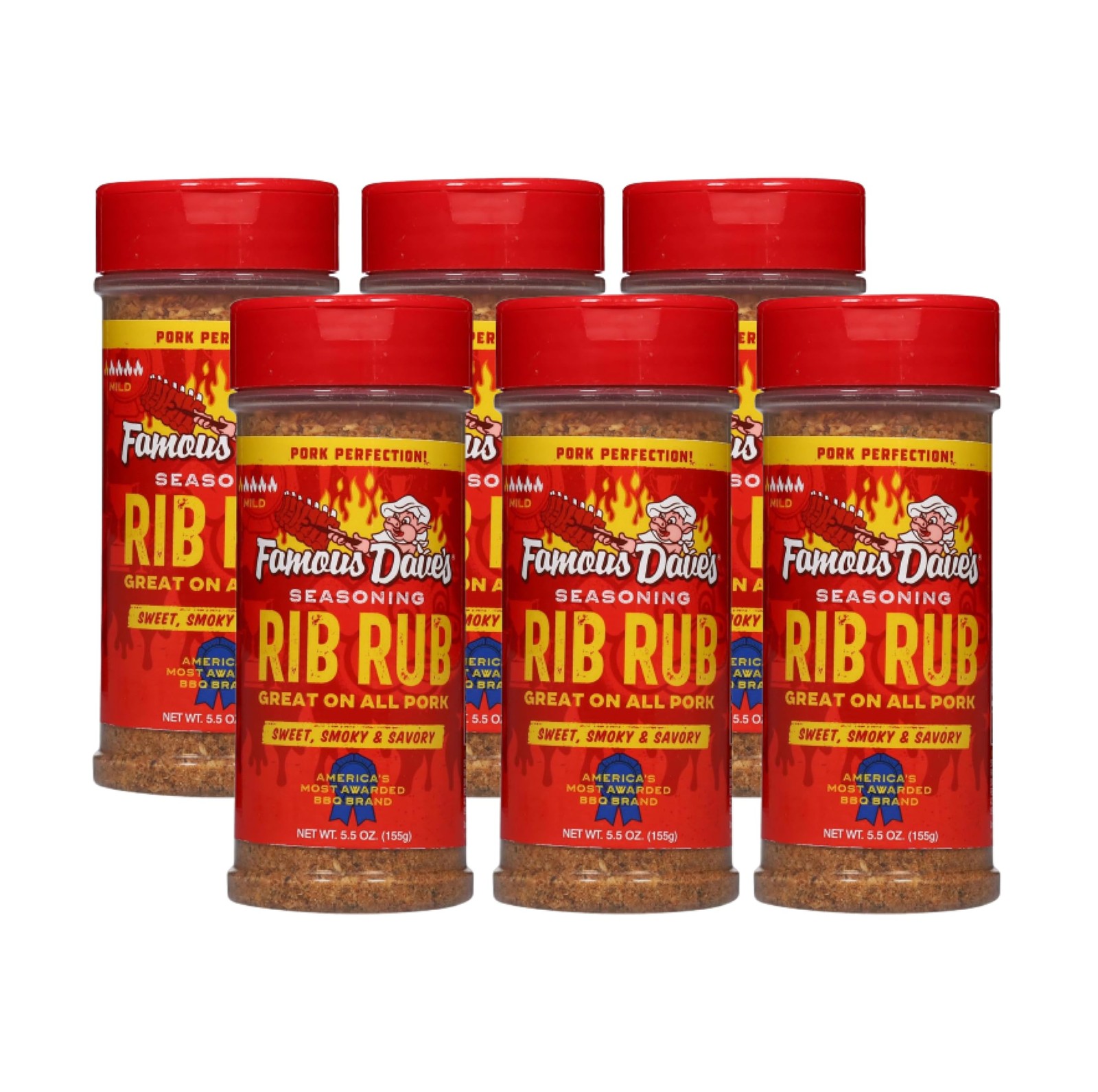 Rib Rub Seasoning – 6 Pack (33 oz) for Delicious Grilling and Smoking
