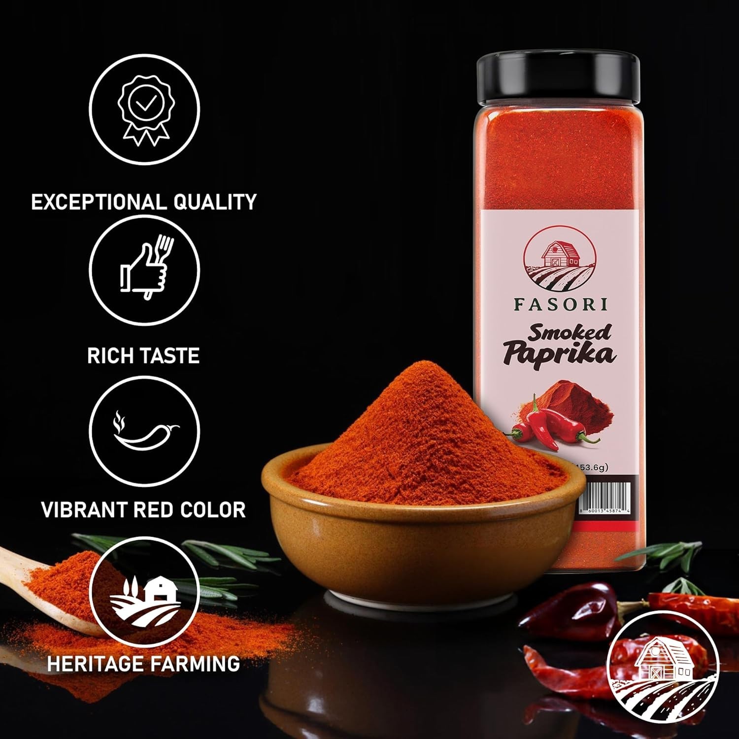 16 oz Smoked Paprika Powder – All-Natural Spice for Gourmet Cooking
