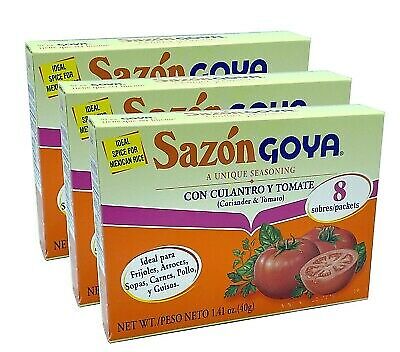 Goya Sazon Con Culantro Y Tomato-Seasoning with Culantro & Tomato 1.41oz 3 Pack