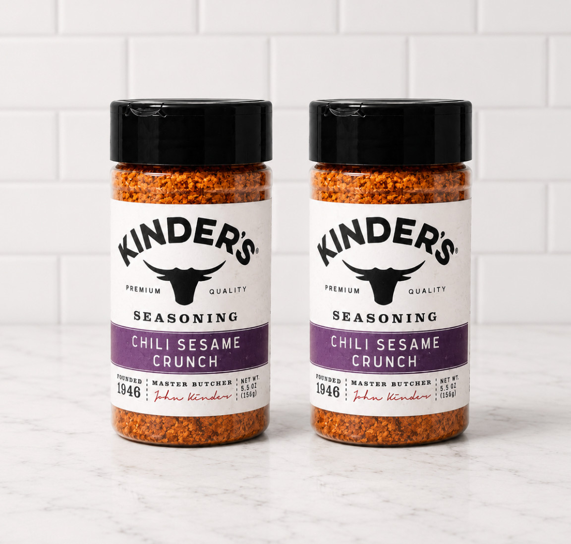 2x Kinder’s Chili Sesame Crunch Seasoning 5.6oz Sweet and Savory Sea Salt Chili