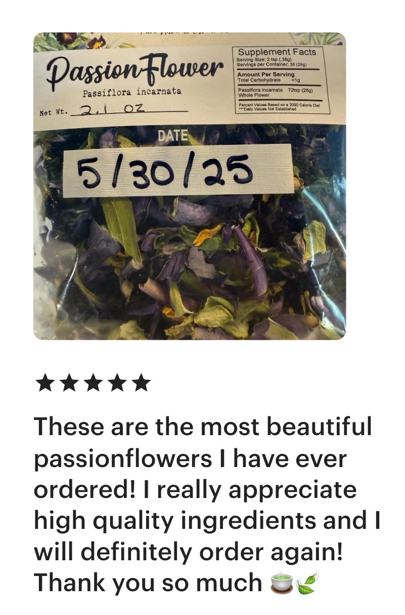 Bulk Passionflower Herb – Passiflora incarnata Loose Leaf Tea Calming 4oz