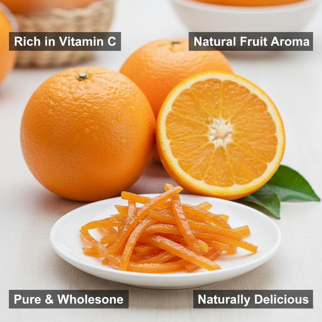 Candied Orange Peel | Diced & Ready for Baking, Desserts, or 300g,