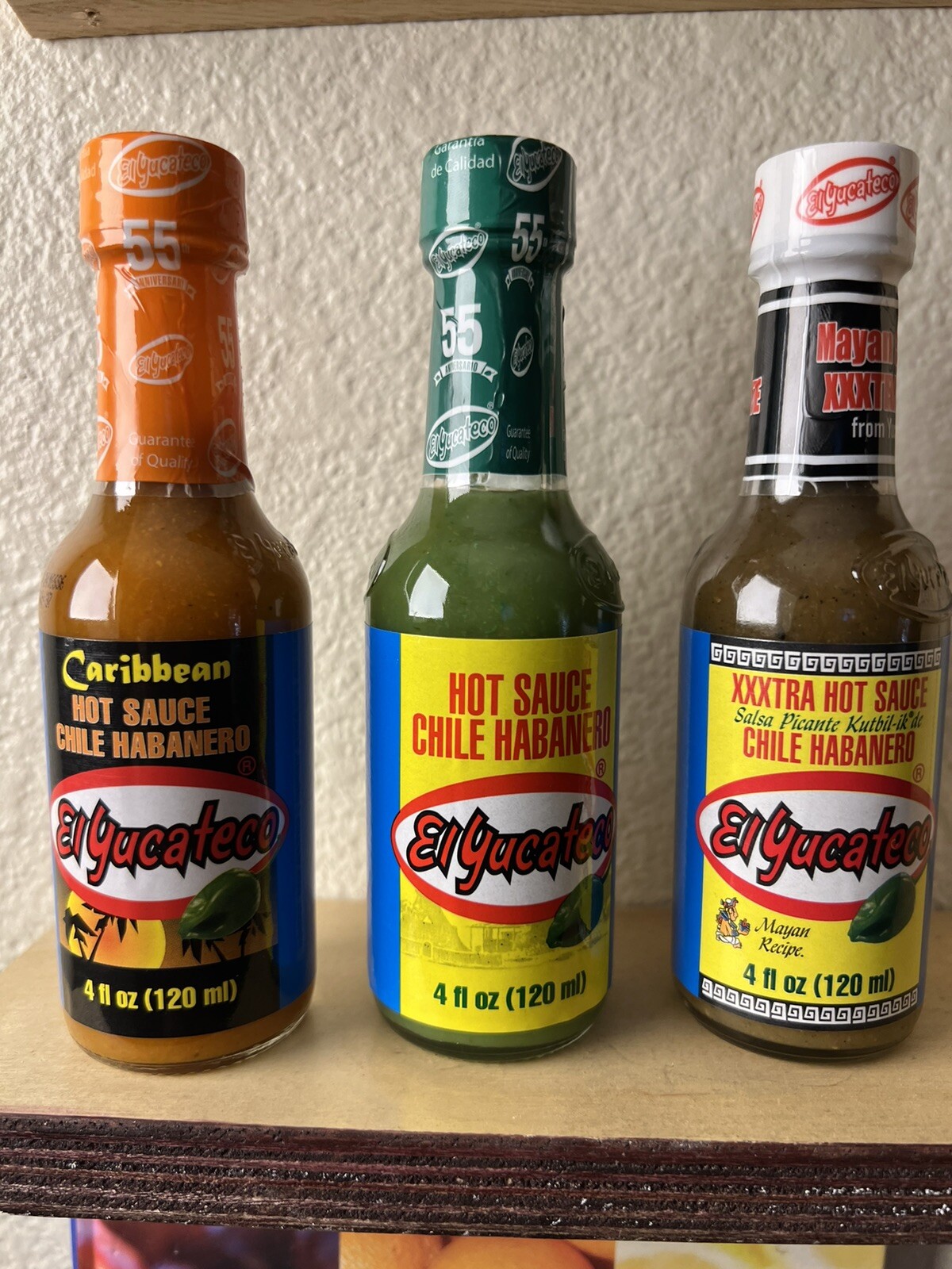 El Yucateco Ð Habanero Hot Sauces Variety Pack Of 3 4 FL.OZ.