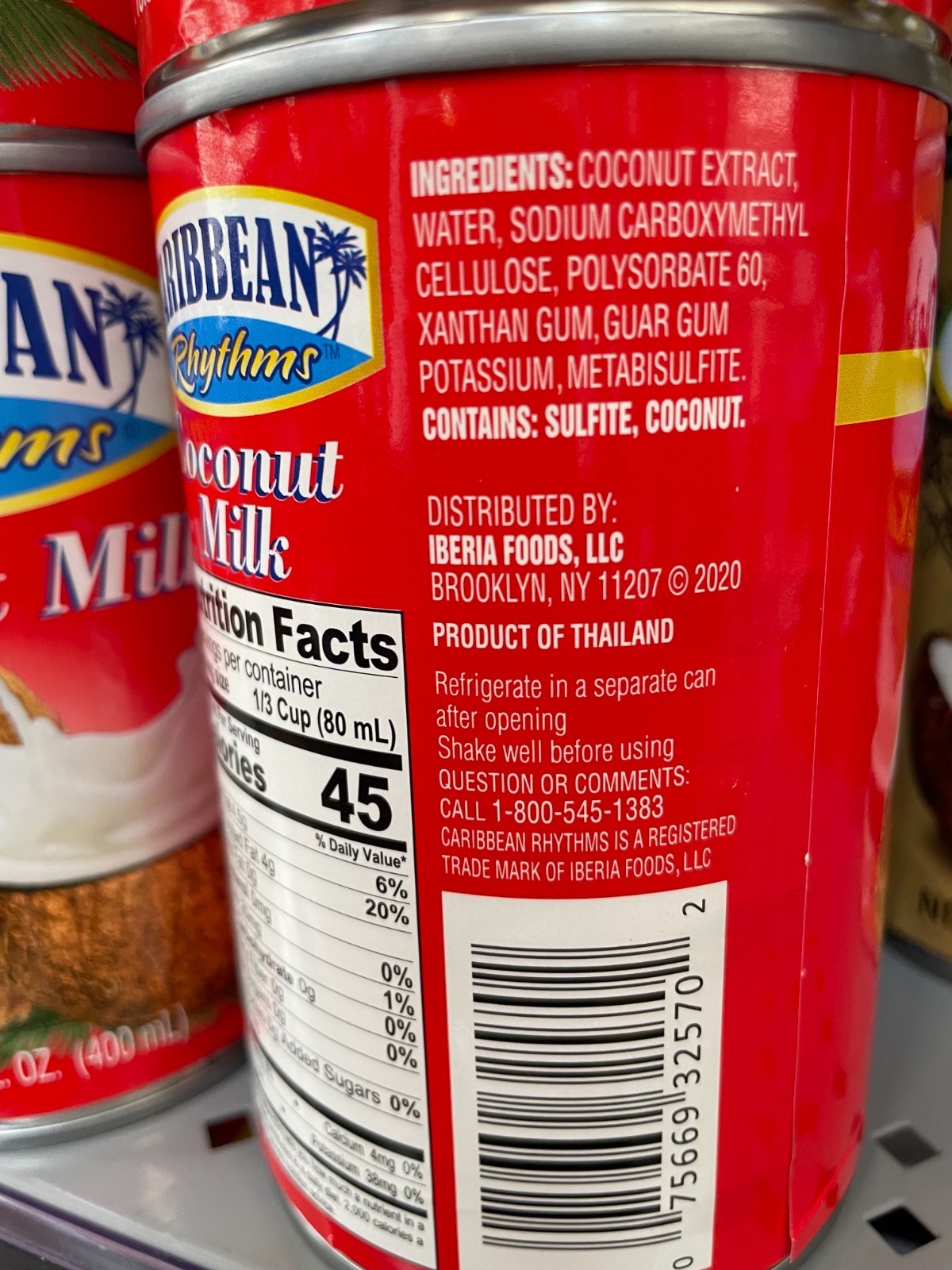 4 Pack Caribbean Rhythms Coconut Milk 13.5 oz Cans Creamy Coconut Cooking Milk