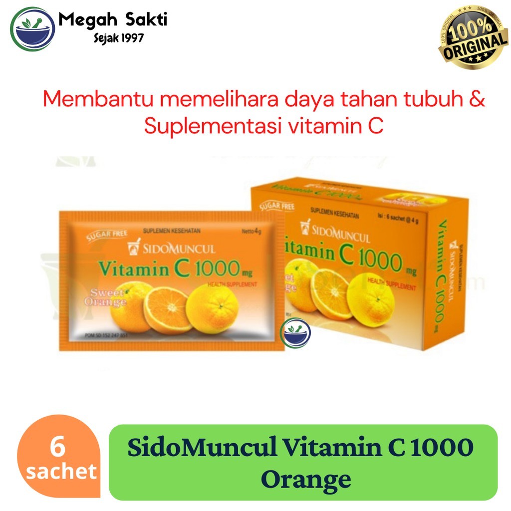 Vitamin C 1000mg Drink Powder Sweet Orange 6 Sachets Daily Wellness
