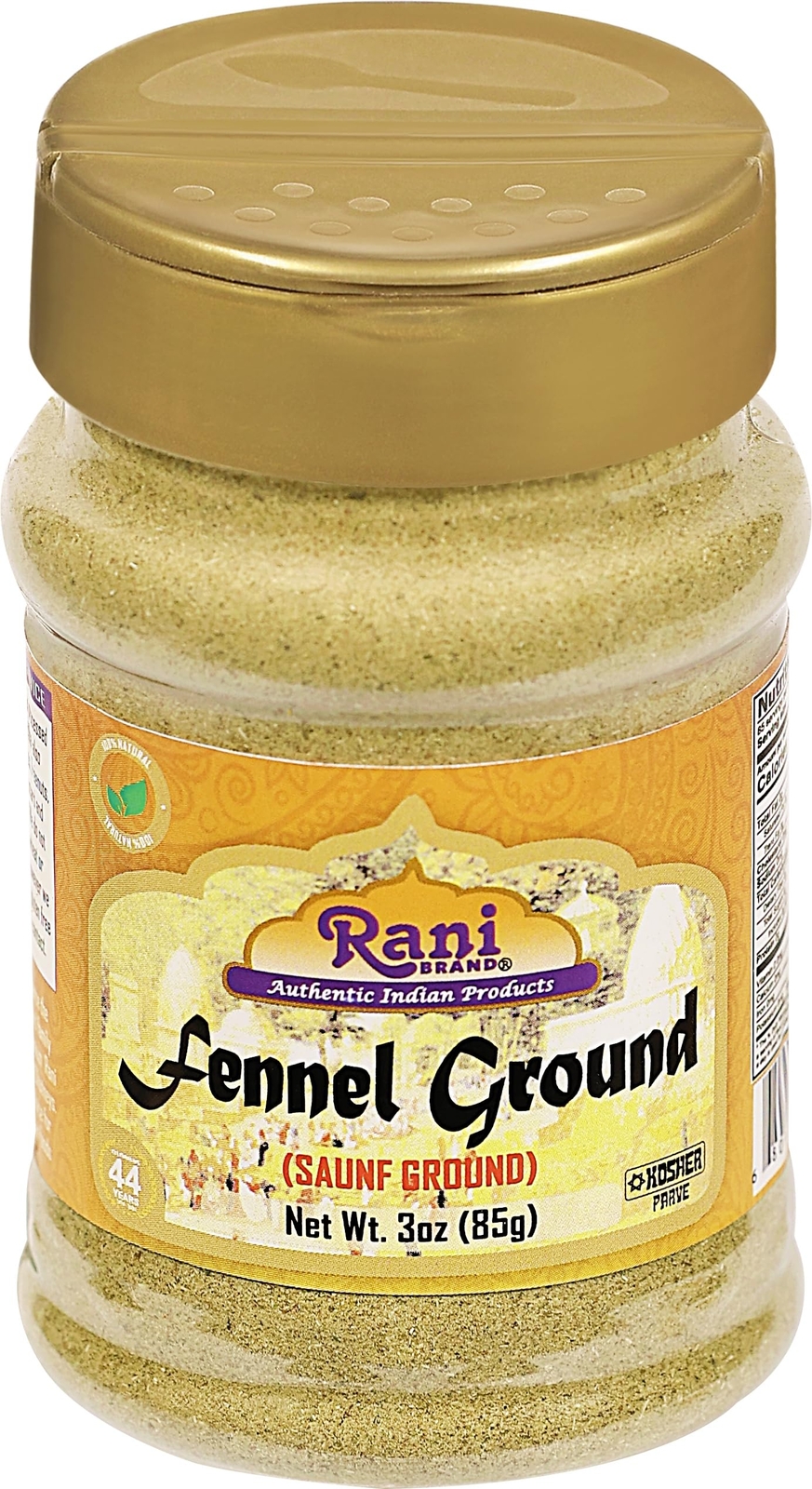 Rani Fennel Ground (Saunf) Powder Spice 3oz (85g) PET Jar