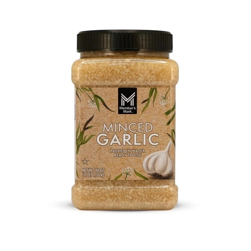 2 Pack Member’s Mark Minced Garlic 48 oz Each Bulk Cooking Ingredient