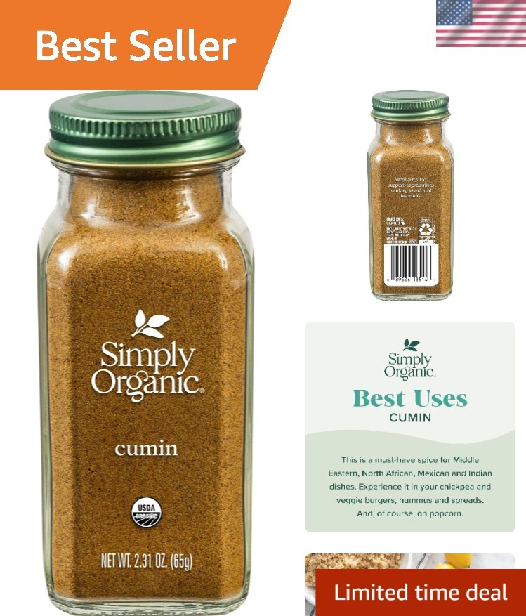 Organic Ground Cumin in Glass Jar – 2.31 Oz, Enhance Your Cooking