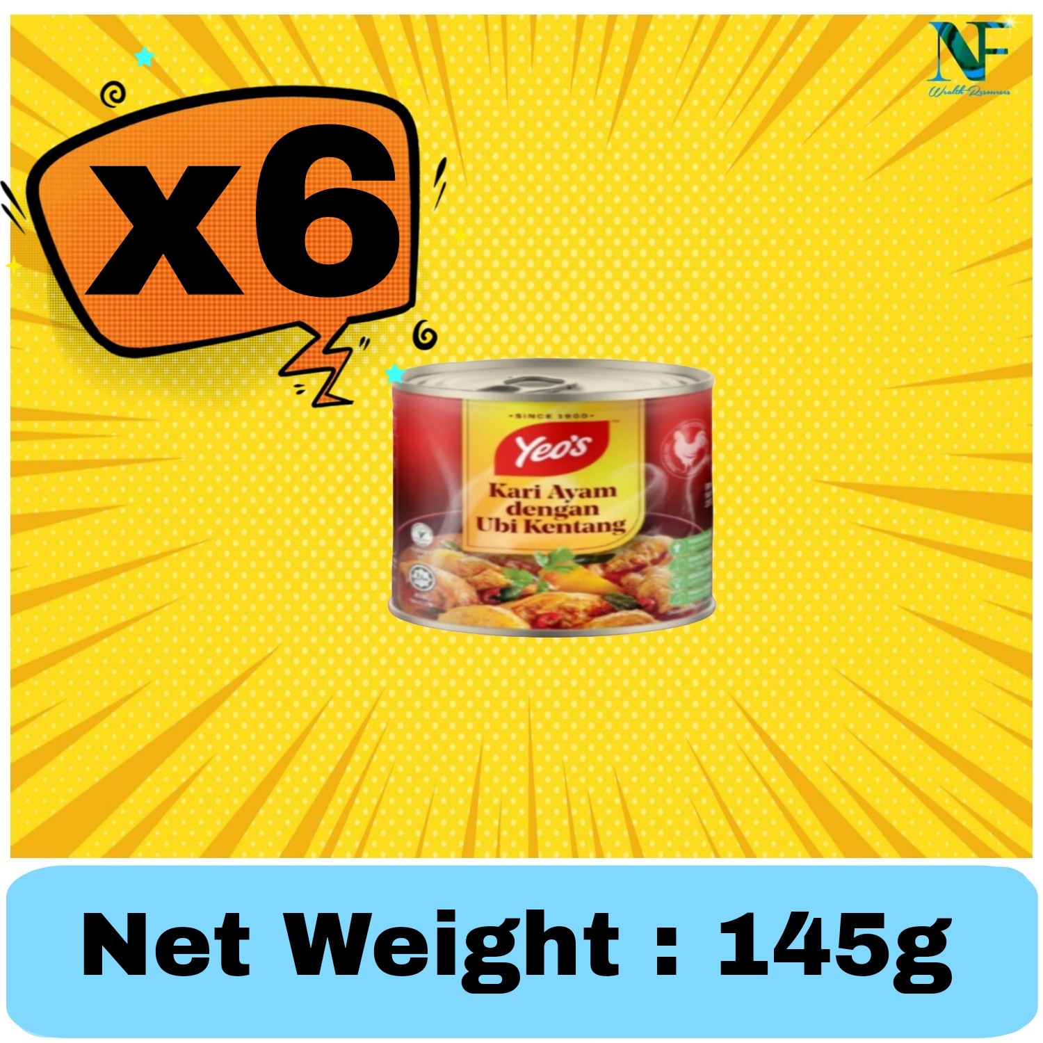6x 145g Yeo’s Chicken Curry with Potatoes Kari Ayam Kentang