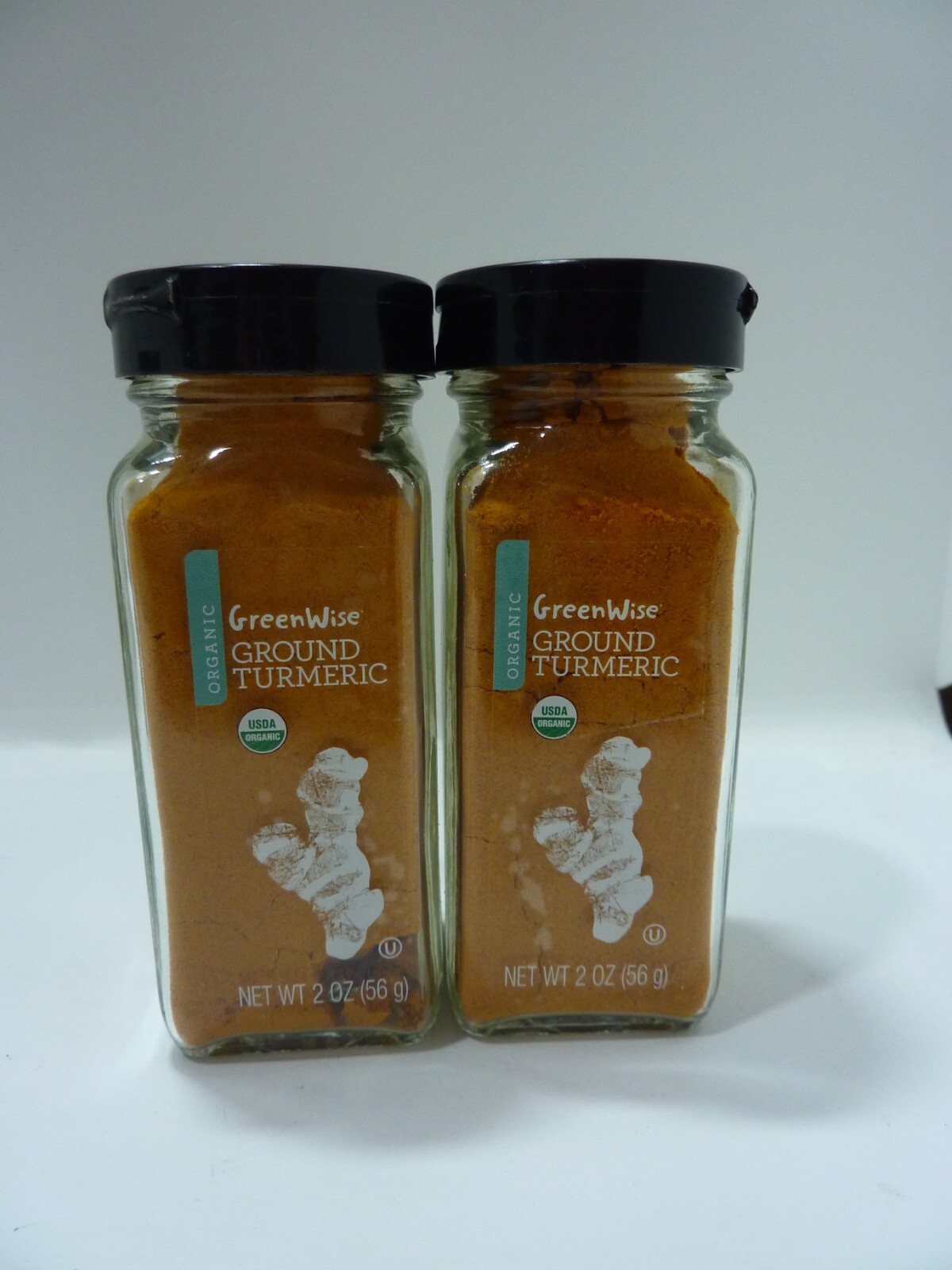 Organic GREENWISE LOT OF 2 Ground Turmeric Root Certified Organic 2 oz EACH